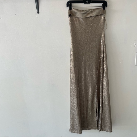 New! Altar’D State Avynly Champagne Sequins Paityn Maxi Dress 37636 - Picture 2 of 15